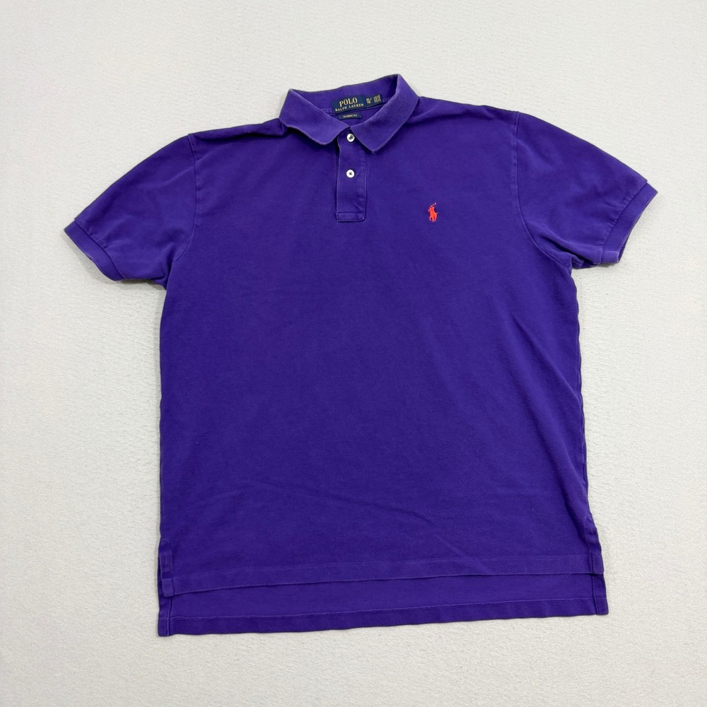 Polo Ralph Lauren Shirt Mens XL Purple Classic Fit Short Sleeve Pony Logo Preppy